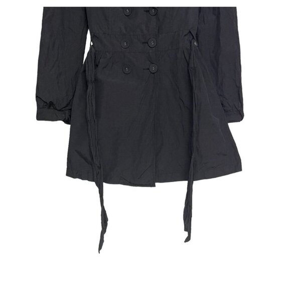 Peppe Peluso Women's Long Sleeve Black Trench Coat Size S - Picture 4 of 14